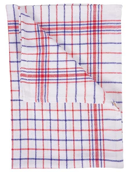 Tea Towel Red White Blue Check (10 Pack) Cat: 36/107209