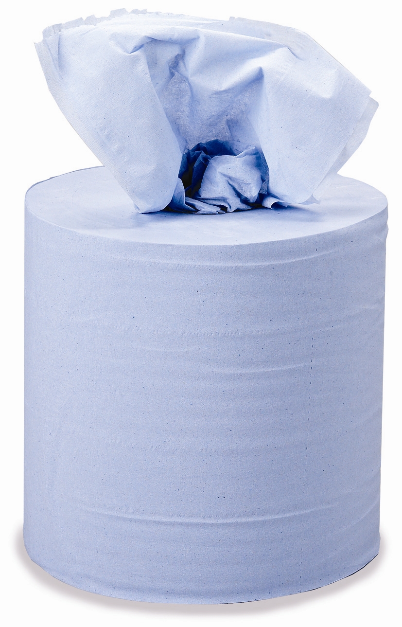 8" Blue Centre Feed Towel 2 Ply (6 Per Pack)