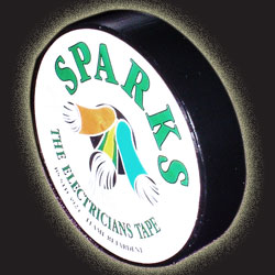 25mm x 33m Black PVC Tape (Sparks)