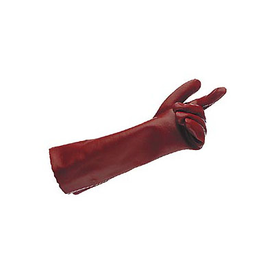 Glove Red PVC  Gauntlet 18"