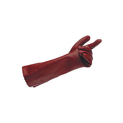 Glove Red PVC  Gauntlet 18"
