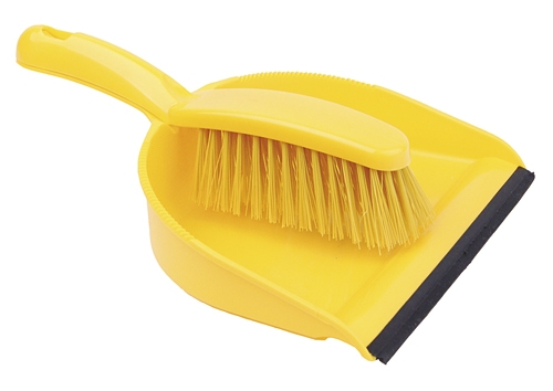 Yellow Dustpan and Hard Brush Set