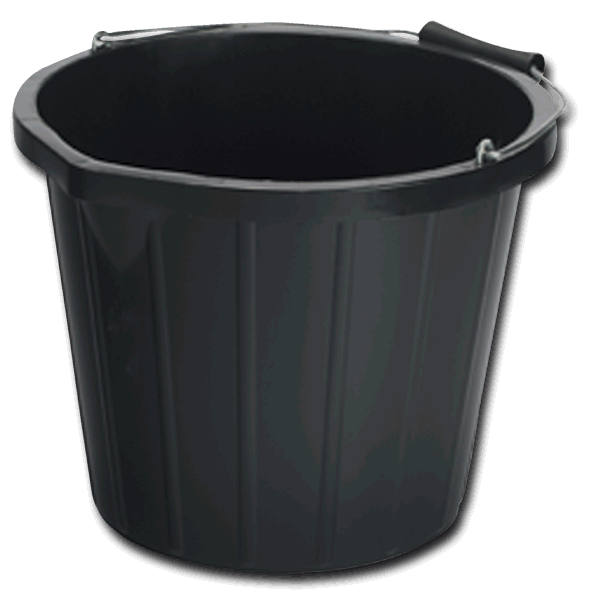 Bucket-Ind.Black- Plastic 14Lt (3 Gl) Cat: 11/5370