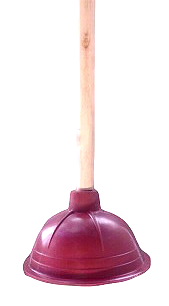Rubber Head Sink Plunger Wooden Handle (Large) 39/43875