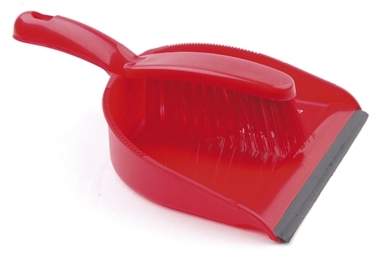 Red Dustpan and Hard Brush Set
