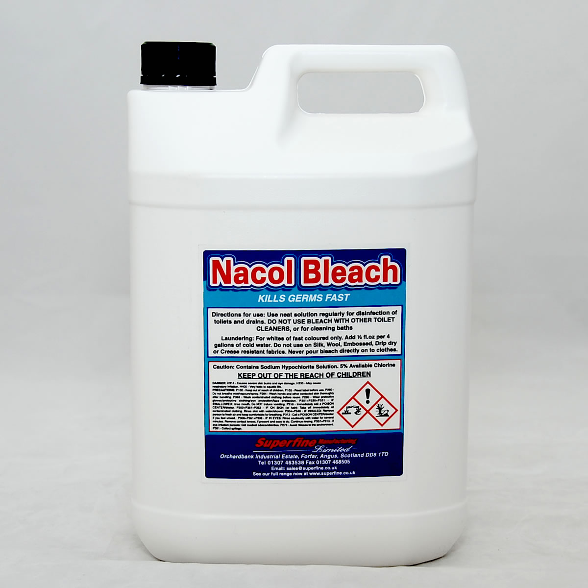 Sodium Hypochlorite Bleach 2.5 Ltr 5 Per Box 7/18228