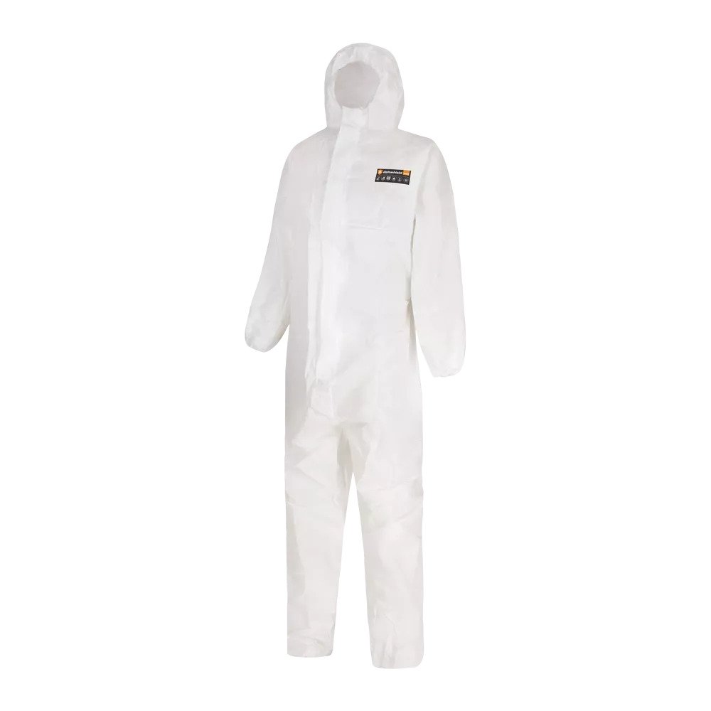 Alphashield 1000 Type 5/6 F/R White Coverall Size: Large