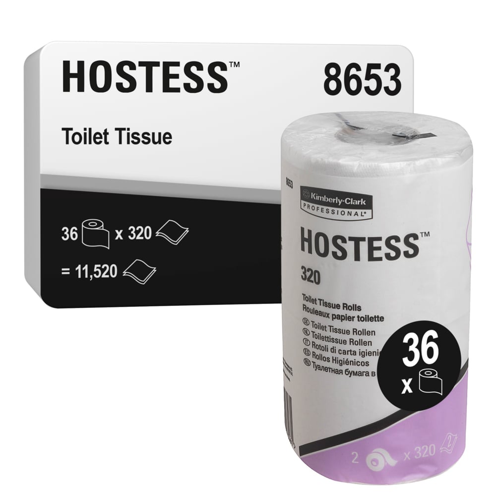 Hostess 320s White Toilet Roll Small Roll 8653