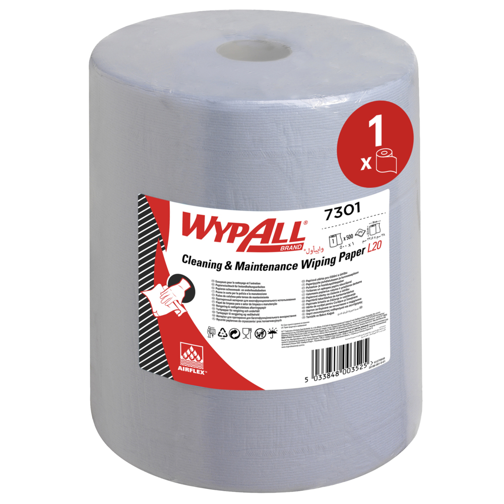 7301 - 500 Sheet 2Ply Blue Wiper Roll -  36/137730