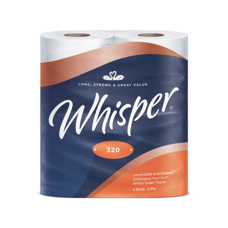 Whisper Luxury Toilet Roll 320 Sheet (9 x 4)